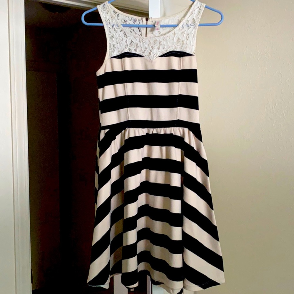 Black and Cream Striped Dress